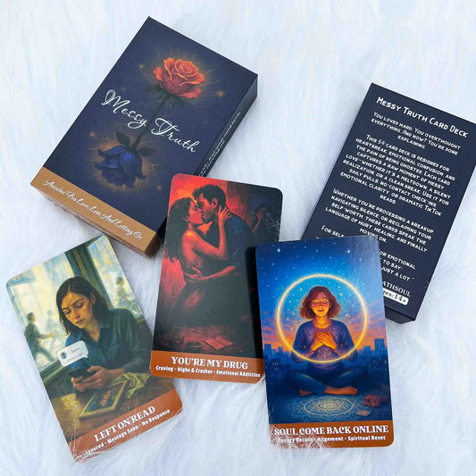 Messy Truth Card 54 Deck, 13x8 Cm Tarot Divination Game for Ages 14+, Discover Your Path to Overcoming Challenges Card Games