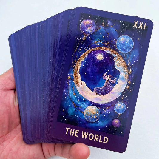 Classic Celestial Tarot Card Deck, 78 Cards, 13x8 Cm, Intuition & Spiritual Guidance, Ideal for Beginners, Includes Paper Manual
