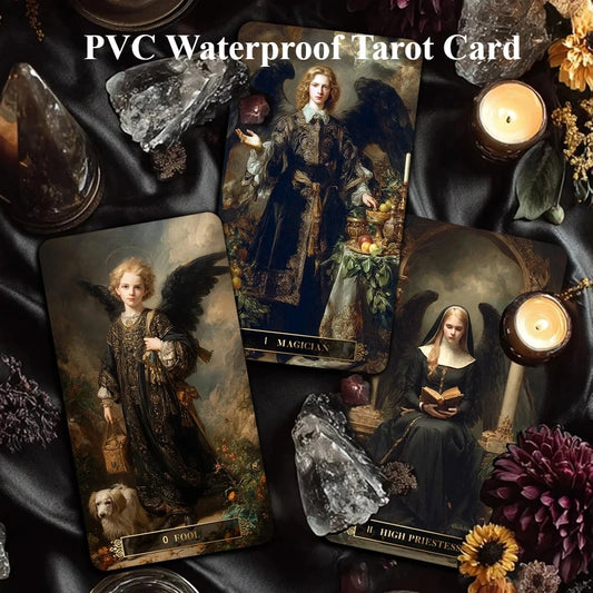 Original Design Sacred Chant Hymn Tarot Card 78 PVC Waterproof Matt Weite Oracle Classical Style Tarot Deck Astrology Board Game